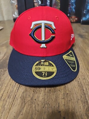New Era 59FIFTY Minnesota Twins Low Profile ALT 2 Red Blue Fitted Hat Cap 7 3/8