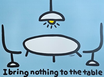 Todd Goldman I Bring Nothing zu Den Tisch Handsigniert Komisch Lithographie AP25
