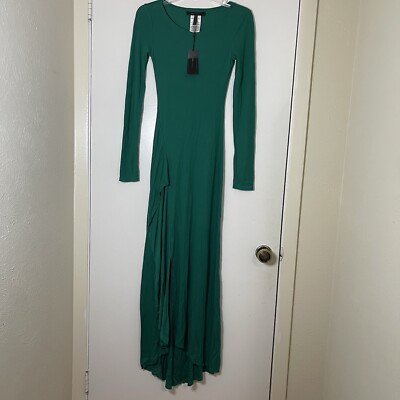 bcbg green maxi dress NEW! BCBGMAXAZRIA Adelaine ultra long sleeve ribbed bodycon XXS price-25-50
