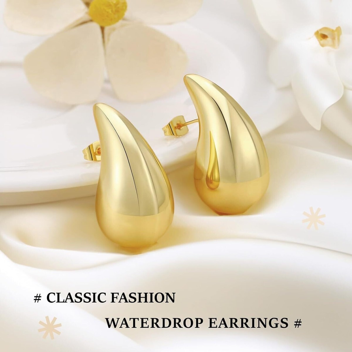 3 Paia Orecchini Argento 925 A Cerchio - Set Anallergico Oro Placcato 14K Per Donna - Foto 4