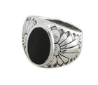 925 Sterling Silver Mens Genuine Black Onyx Exotic Indian Native American Ring
