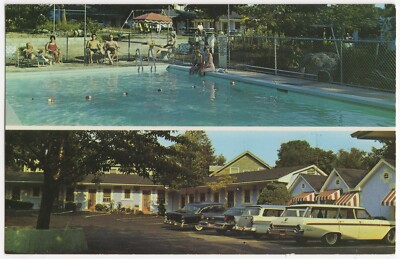 West Point Motel Vintage Cars Swimming Pool Highland Falls New York  Postcard