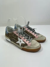 Golden Goose Super Star Penstar Sneaker in Suede Leopard Size 39 
