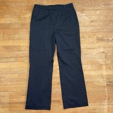 Vintage Black Herringbone Pants Size Large 31" Waist 1990s High Waist Bootcut