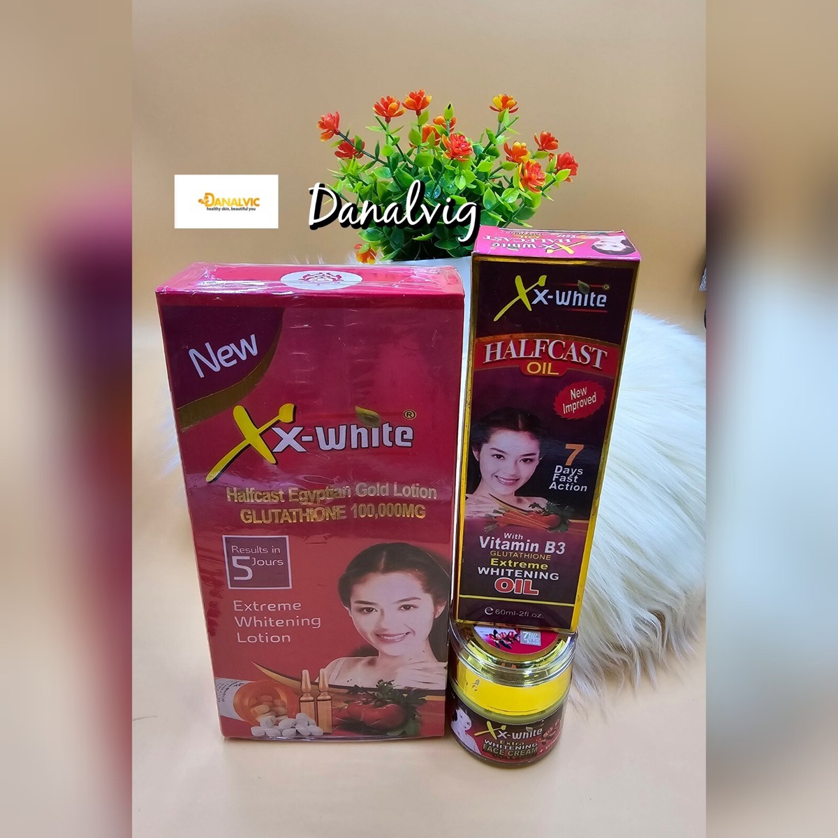 XX-WHITE HC Egyptian Gold Body Lotion. Oil & Face Cream. 100