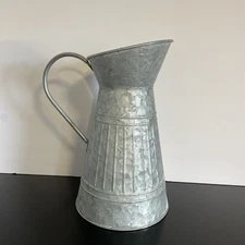 Metal Pitcher Floral Centerpiece Vase Wedding Spring Decor 10” Cottagecore Jug