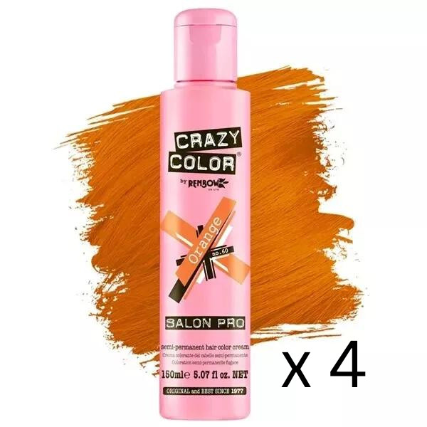 Crazy Color Salon Pro 60   Orange   150ml / 5.07oz - Pack of 4