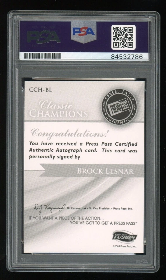 Brock Lesnar PSA/DNA (#41/75) 2009 Press Pass Fusion GOLD Signed Auto - Image 2 of 2