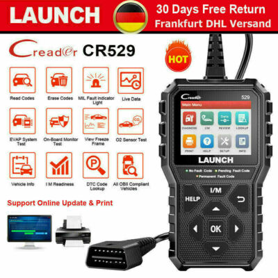 NEU Launch CR529 KFZ Diagnosegerät OBD2 Scanner Fehlerspeicher Auslesen Löschen