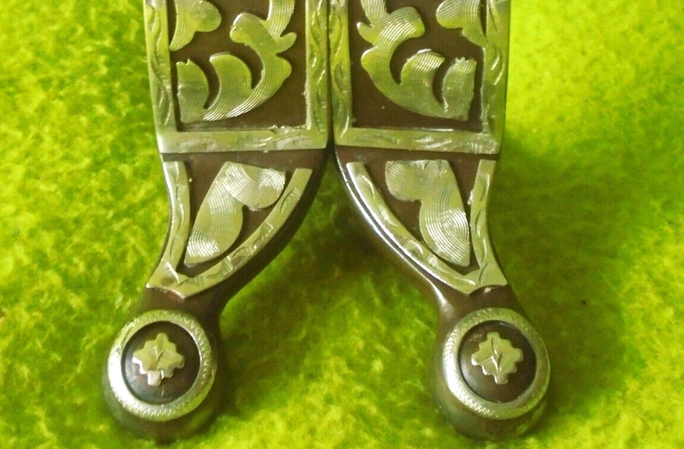 FANCY Vintage Beautiful Silver Scroll Western Horse Show SPURSGREAT