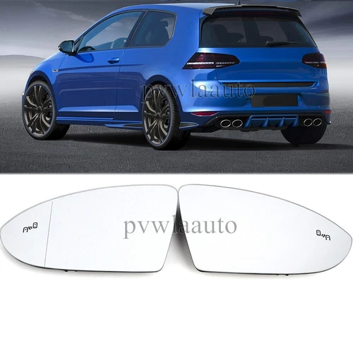 Pair Anti Blind Spot Heated Mirror Glass For VW Golf 7 Golf 7.5 GTI 2013-2020