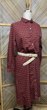 Vintage Dress Scottish Plaid 1960s Mod Medium