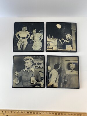 VTG  Ron Mura Coasters Luicille Ball Black And White Photos Set Of 4