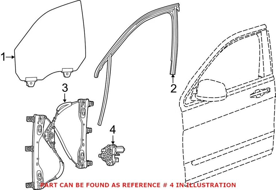 Genuine OEM Mopar Front Power Window Motor For Jeep Cherokee 68227230AA - Image 2 of 2