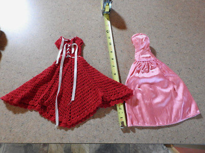 VTG Doll Dresses For 14  Slender Doll, One Hand Crocheted