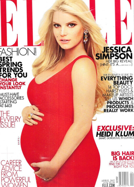Elle Magazine Jessica Simpson Spring Fashion Jewelry Issue Heidi Klum 2012