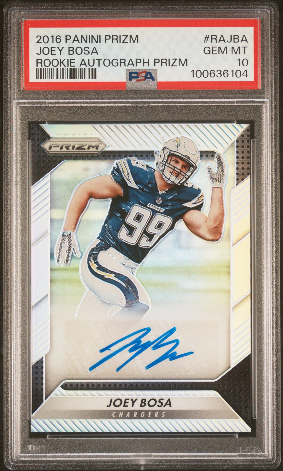 2016 Panini Prizm #RAJBA Joey Bosa Silver Prizm AUTO GEM MINT PSA 10