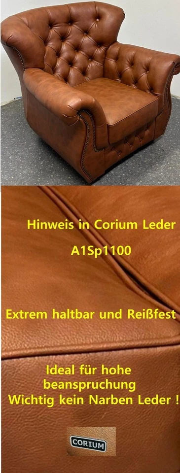 Chesterfield Set 3-2-1 HOWLAND Premium Corium Leder A1SP900 - Bild 2 von 4