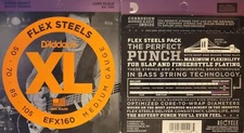 D'Addario EFX160 FlexSteels Long Scale Bass Guitar Strings 50-105 Super Bright