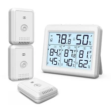 Wireless Humidity Meter With Large Lcd Display Indoor Outdoor Temperature Sensor