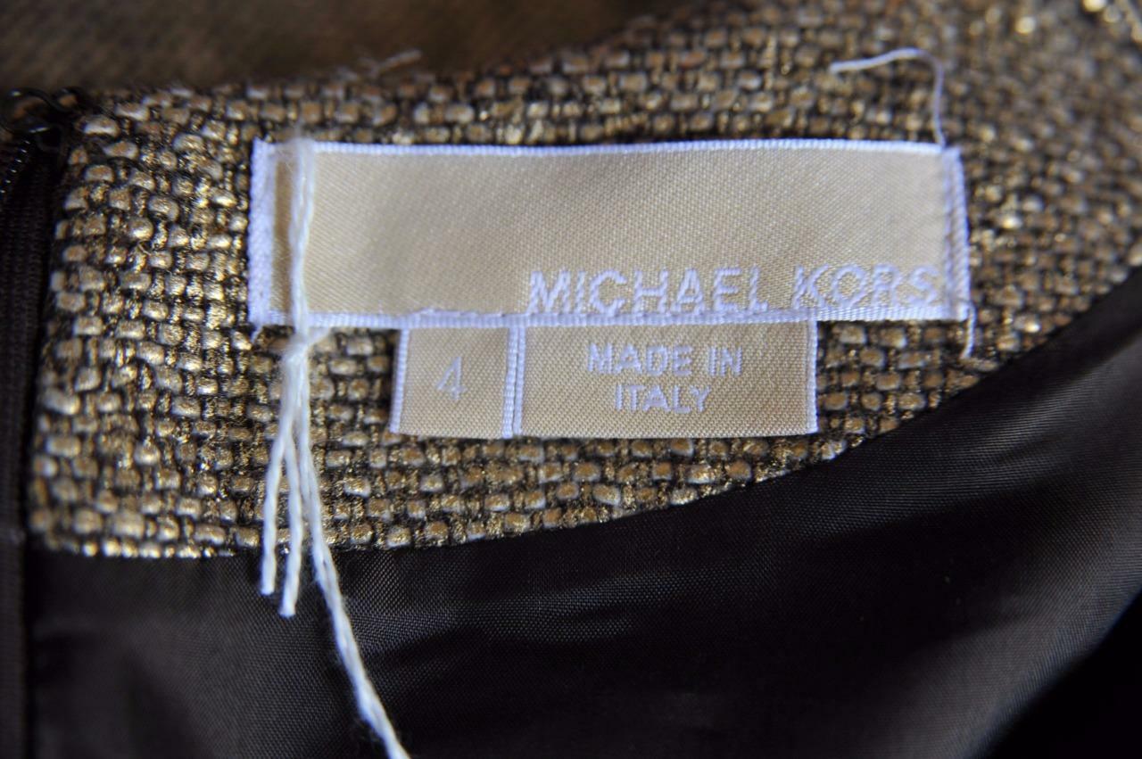 MICHAEL KORS Womens Gold Brown Tweed Metallic Sho… - image 6