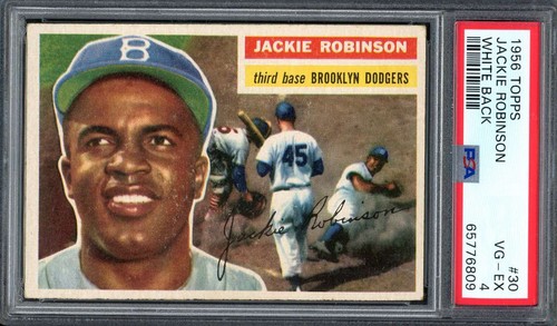 1956 Topps 30 Jackie Robinson (White Back) PSA 4 65776809