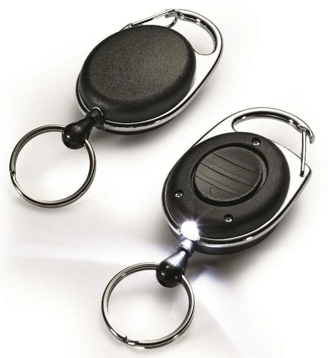 PS-HANDELSHAUS 10x JOJO mit LED & DRAHTSEIL gummiummantelt mit Schlüsselring Schlüsselanhänger