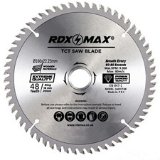 2X RDXMAX 160mm Circular saw blade x 48T fits Festool Makita Bosch TCT Saw Blade