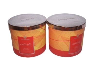 Goose Creek Aromatherapy Motivate Neroli Scented Large 3 Wick Candle 14.5 oz x2