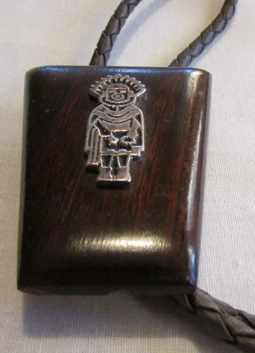 Wood and Early Morning Singer Kachina Bolo Tie + - Picture 2 of 5