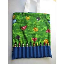 Gaming crayon bag coloring bag travel tote activity bag handmade