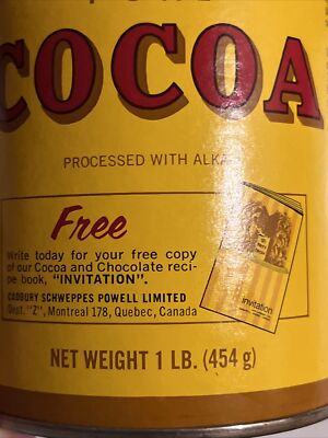 Vintage 1960s Fry's Breakfast Cocoa Tin Chocolate 1 lb 454g NOS