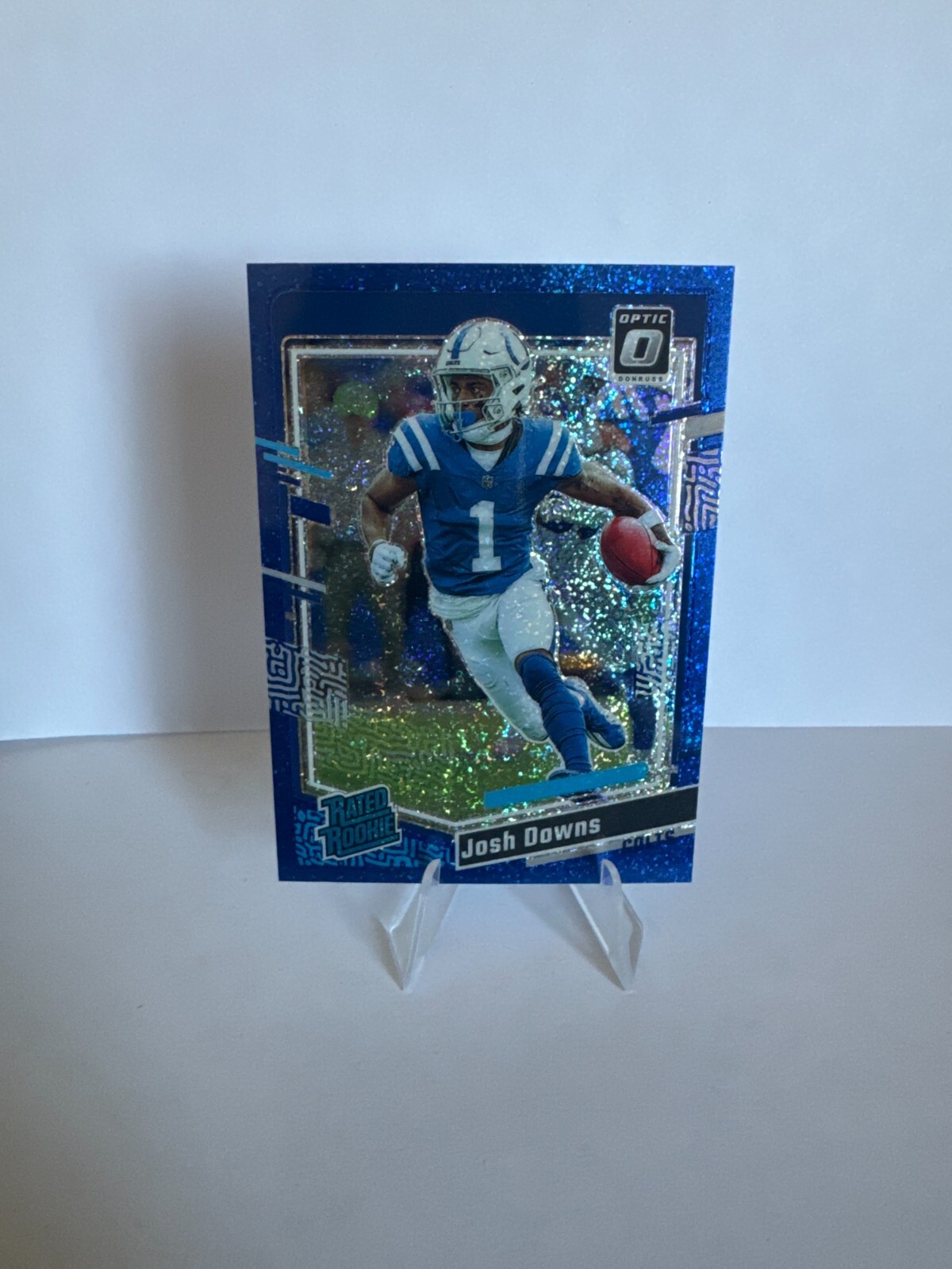 2023 Donruss Optic Football Josh Downs #248 RC Blue Glitter SPP