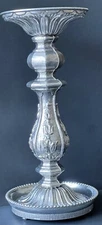 Vtg Villy, 9” Beautiful Ornate Silver Metal Candlestick Pillar.Made In USA.