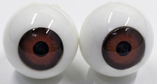 1 Pair Vintage Acrylic Doll Eyes Brown About 14mm La Sioux Krystal Eyes C14-31