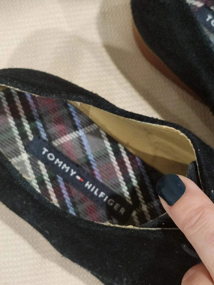 Tommy Hilfiger Mujer Honey Bee Negro Oxford Gamuza Zapatos Negros Como Nuevos Talla 6.5 M Foto 3 de 4