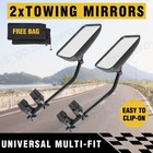 <!--F#f_0-->2Pcs Multi Fit Towing Mirrors Adjustable Clip on Tow Clamp Caravan 4X4 Trailer<!--F/-->