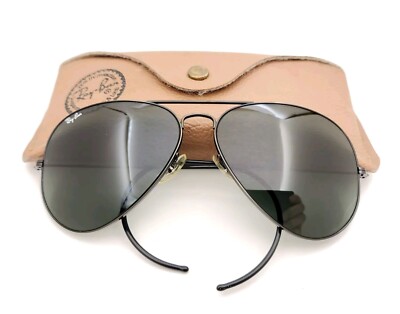Vintage B&L Ray Ban Bausch & Lomb G15 Gray Black Chrome Aviators 62mm w/Case