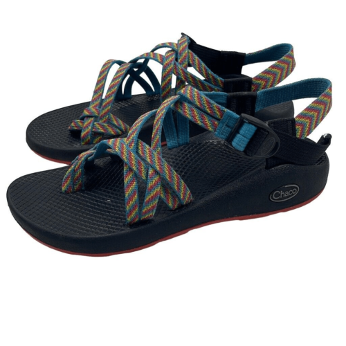 Chaco Women's Shoes ZX2 Yampa Fiesta Sandals Vibram Rainbow Hiking Blue - Picture 1 of 8