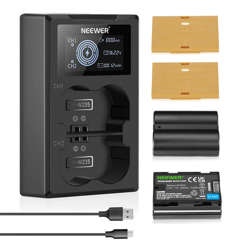 NEEWER NP-W235 Camera Battery Charger Set for Fujifilm X-T5 X-T4 GFX 100S X-H2S