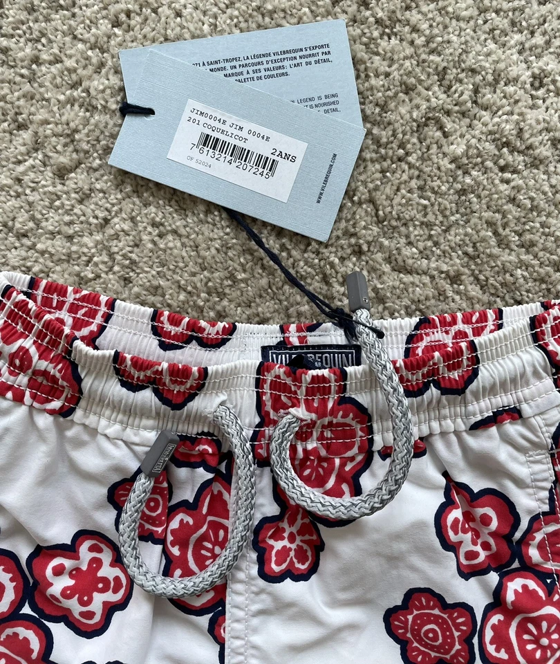 New w Tags & Bag Authentic VILEBREQUIN Swim Trunks FLOWERS - 2 YEARS Kids Unisex - Image 3 of 4