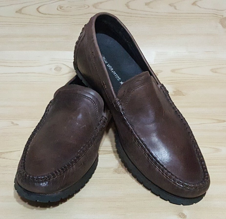 John Varvatos Brown Distressed Leather Loafers Mens 7 M | eBay display picture 2