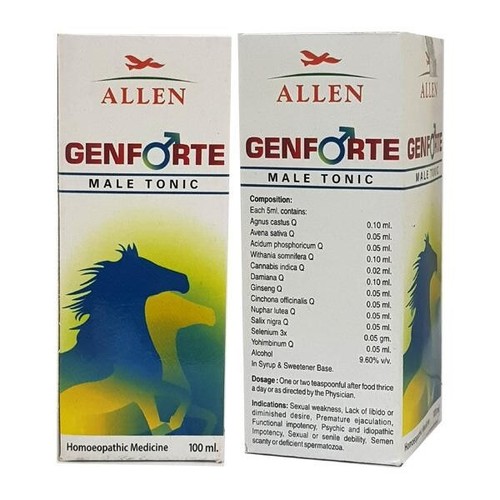 Allen Homeopathic Genforte tónico masculino (100 ml) - Imagen 2 de 2