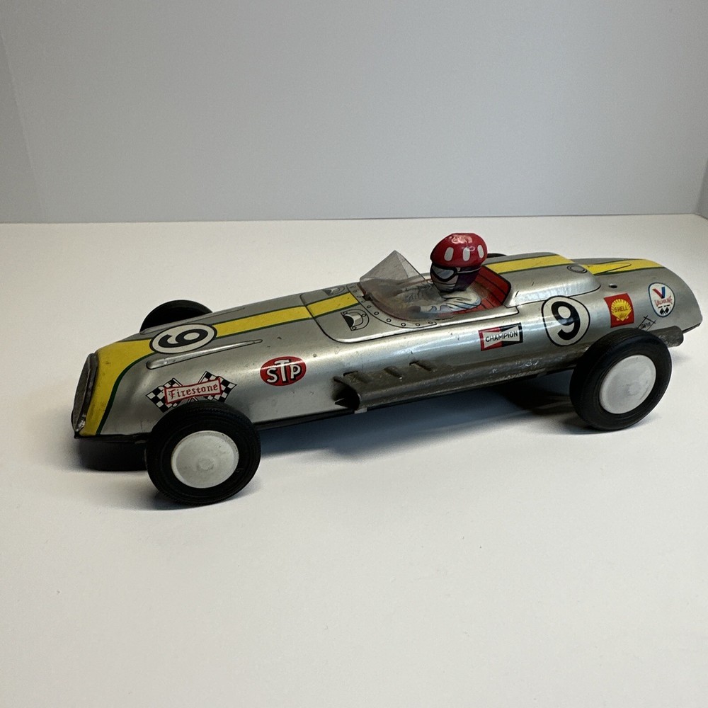 VINTAGE DAIYA FORMULA ONE TIN STP FIRESTONE SHELL VALVOLINE #9 FRICTION RACE CAR