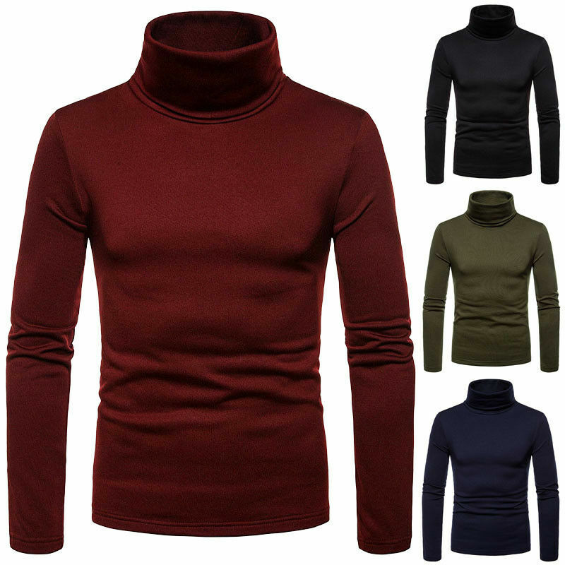 Camiseta Termica Roja Hombre Jersey De Cuello Alto Para Hombre