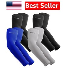 4 Pairs UPF 50 Arm Sleeves for Men Women - UV Sun Protection Cooling Comfort