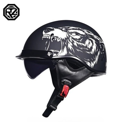 Orz Motorradhelm Retro Deutscher Klassische Motohelm Halbhelm DOT Zertifizierung