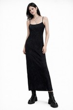 vintage 90s CITY TRIANGLES maxi dress spaghetti strap column polka dot sparkle S