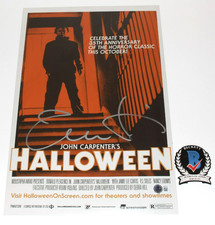 JAMIE LEE CURTIS SIGNED HALLOWEEN 12x18 ALT MOVIE POSTER HORROR BECKETT COA BAS
