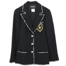Chanel Emblem Single Breasted Jacket Black 05C #38 136316